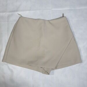 Zara Cream Wrap-Front Skort